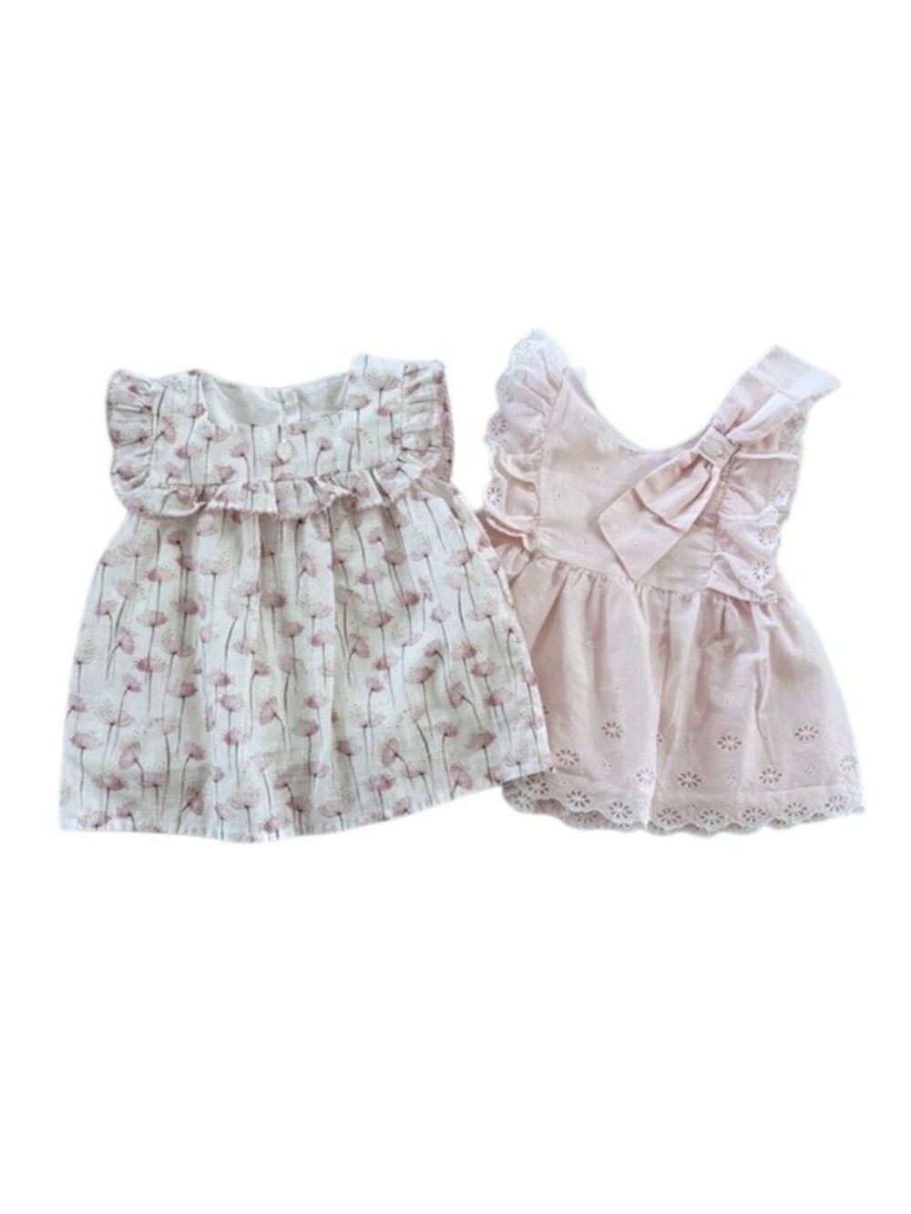 Patachou Baby Girls 9M Bundle Pink White Floral Ruffle Tops Cottagecore Cute